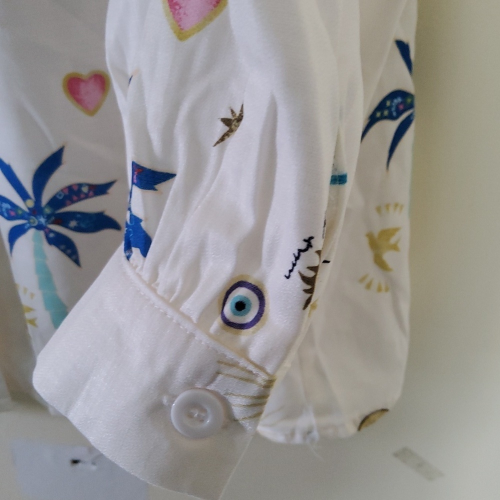 Never Fully Dressed Tropical Print Womans Shirt Size L - Picture 4 of 8